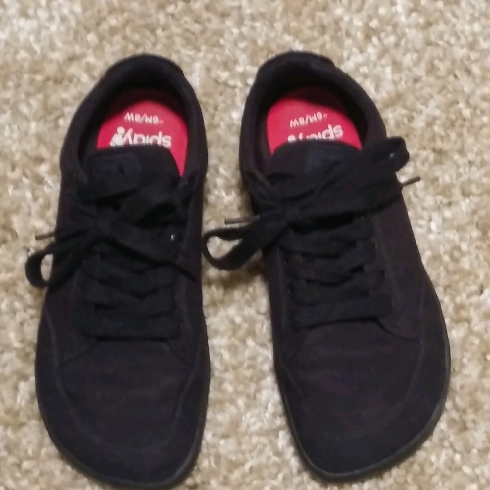 Splay Freestyle 1.0 Black Canvas M6/W8 Barefoot Minimalist Athletic Shoes EUC - Picture 2 of 8